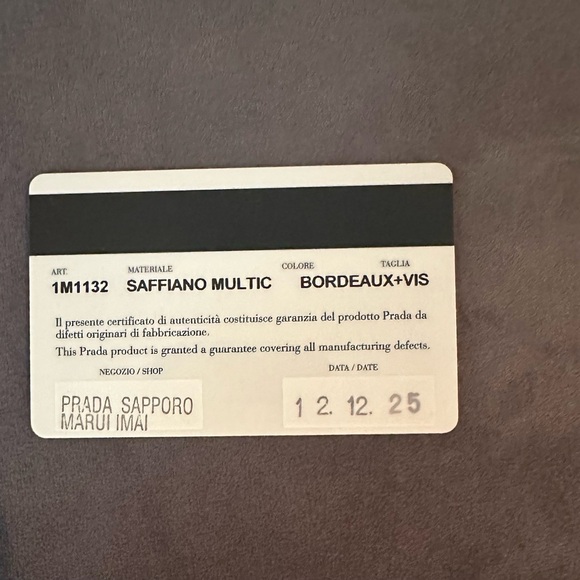 **Full inclusion Prada** Bordeaux/Multicolor Saffiano Leather Wallet - Picture 14 of 15
